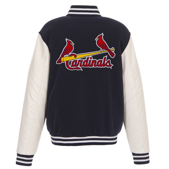 Saint Louis Cardinals Reversible Fleece Jacket with Faux Leather Sleev - Picture 2 of 7